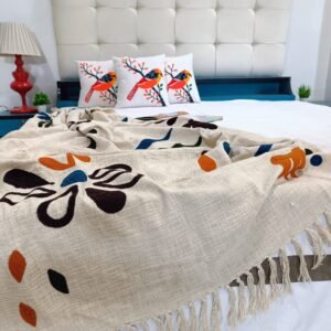 Decorative Farmhouse Throw Blanket with Fringes