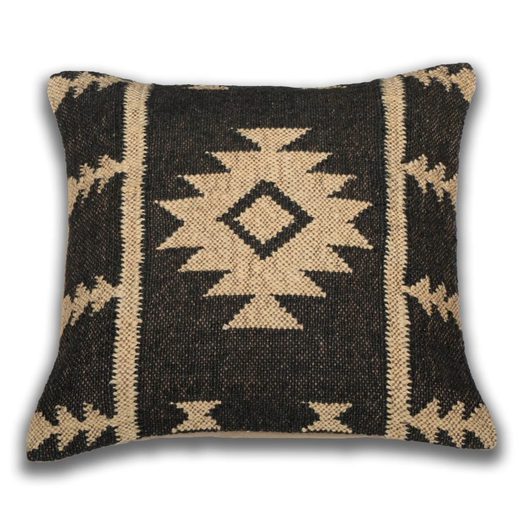 Handwoven Kilim Pillow Cover Indian Jute Cushion Cover - Indian Craft Mall